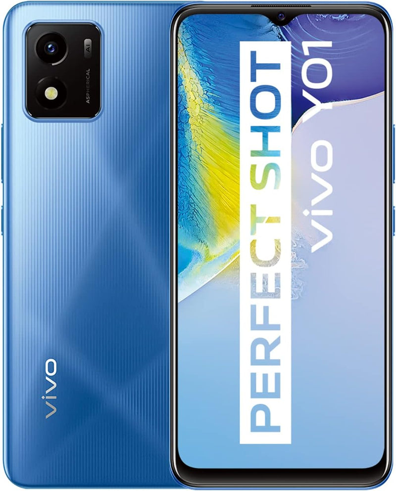 VIVO Y01 Smartphone Ohne Vertrag, 5,000 mAh Akku, Android 11 Handy 6,51-Zoll Halo FullView, 13MP Hau