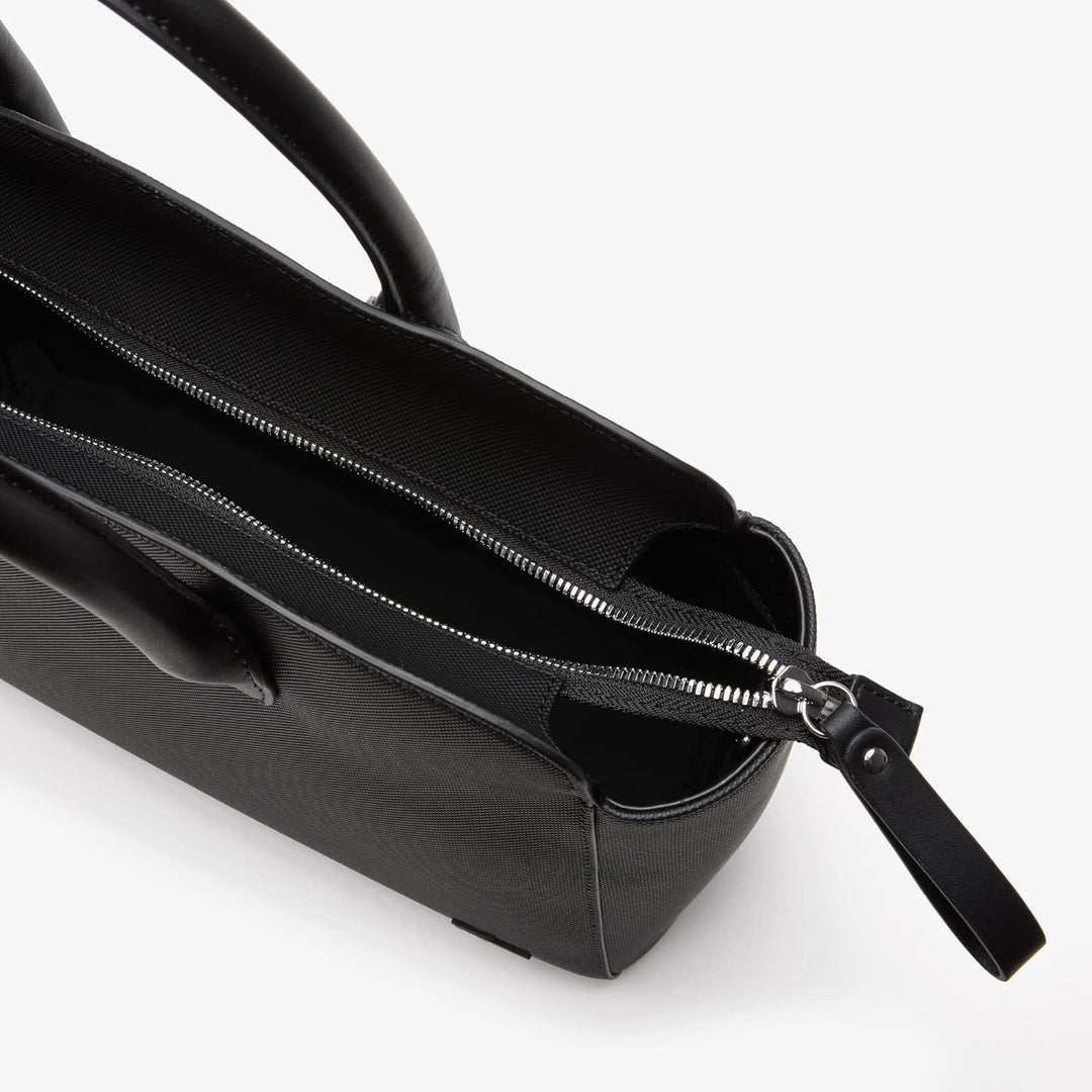 Lacoste Damen Henkeltasche M TOP HANDLE BAG,Lederimitat (100% PU),32x26.5x11cm Noir Einheitsgrösse,