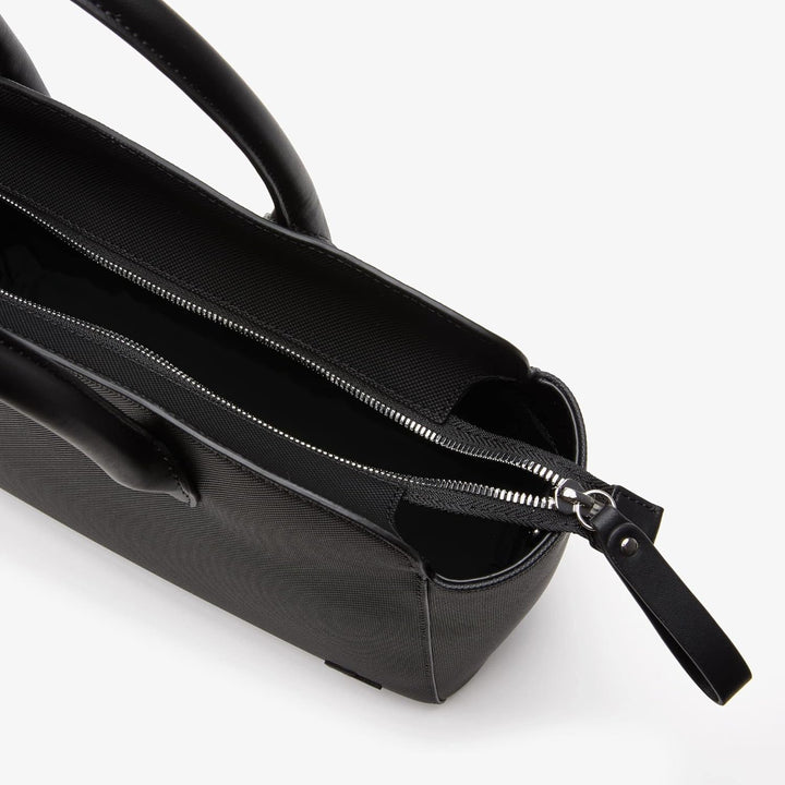 Lacoste Damen Henkeltasche M TOP HANDLE BAG,Lederimitat (100% PU),32x26.5x11cm Noir Einheitsgrösse,