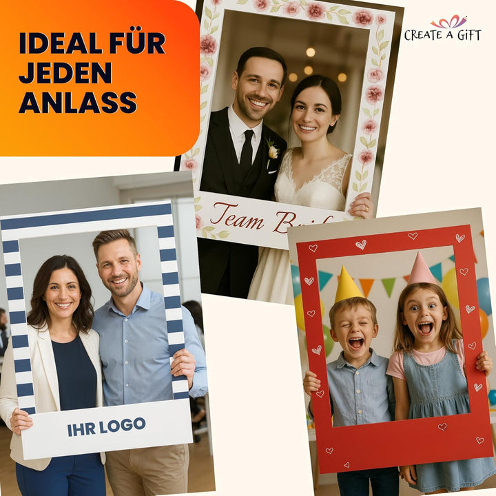 Personalisierter Selfie-Rahmen für Hochzeiten, Geburtstagsfeiern und andere Events – 95x67 cm, aus 9
