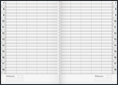 Rido Buchkalender Ultraplan Kunststoff schwarz Kalendarium, zeitlos