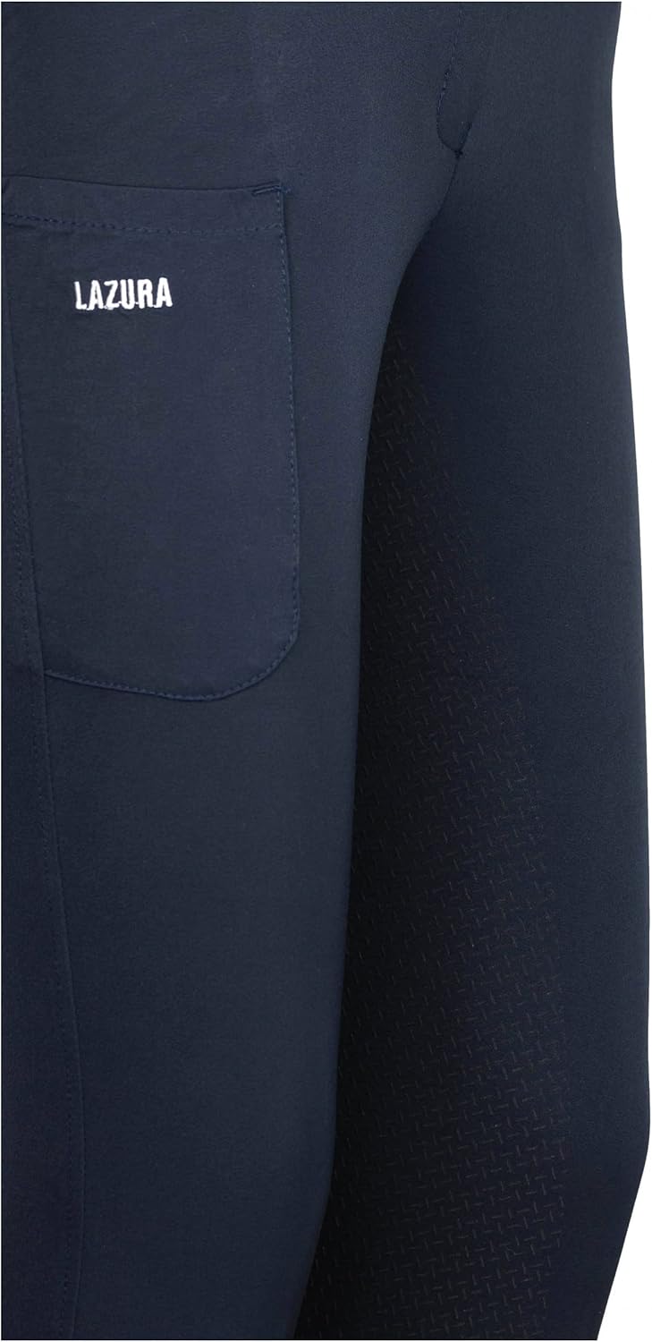Lazura - Damen Reithose Pia | Vollbesatz aus Silikon | Reiterhose mit seitlicher Handytasche & 4 Ein