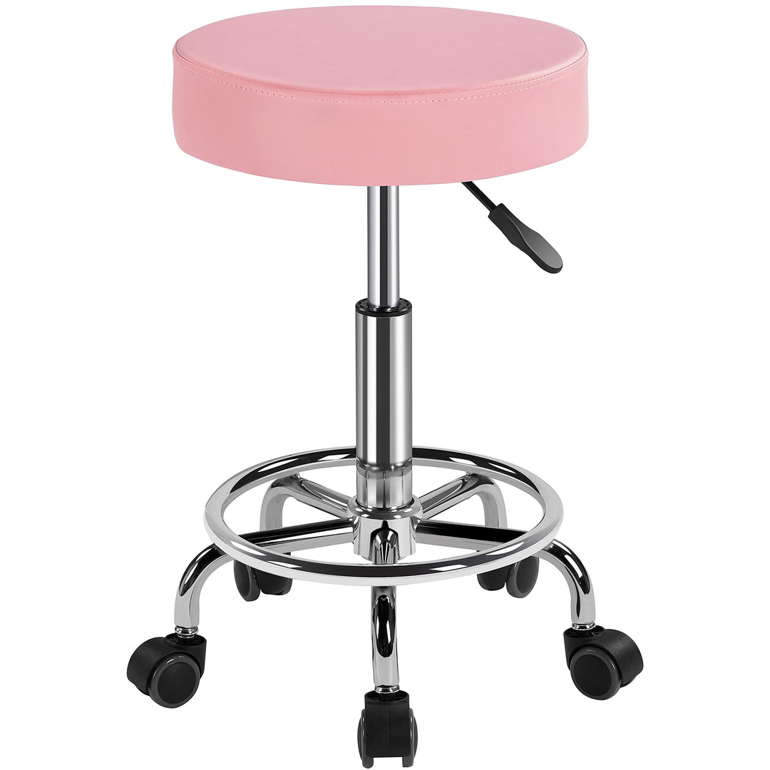 Yaheetech Rollhocker Höhenverstellbar 50,5–65 cm Sitzhöhe Drehhocker 360° Drehbar mit Polster Büroho