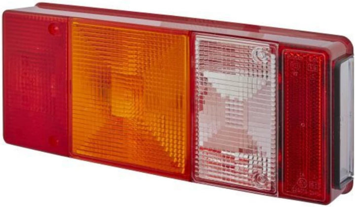 HELLA - Heckleuchte - Glühlampe - 12V - Anbau - Lichtscheibenfarbe: rot/gelb - Stecker: Flachstecker