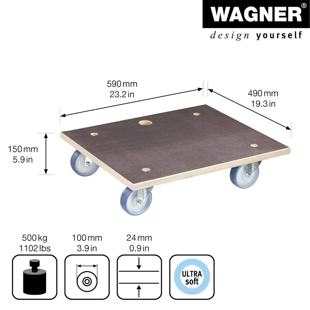 Wagner Transporthilfe MM 1145 I 59 x 49 x 15 cm - Tragkraft 500 kg - Multiplex - für schwer beladene