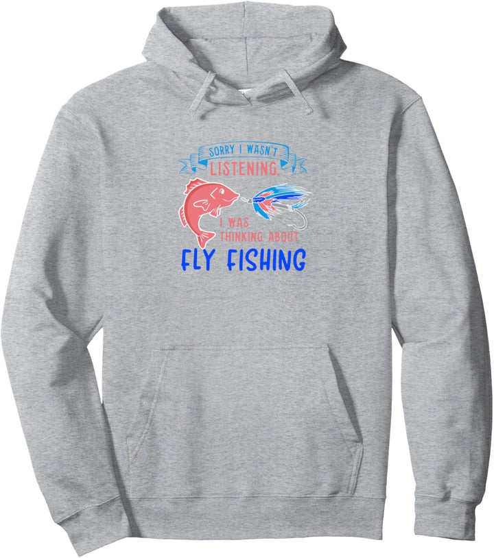 Nachdenken über Fliegenfischen Fisherman Angler Pullover Hoodie