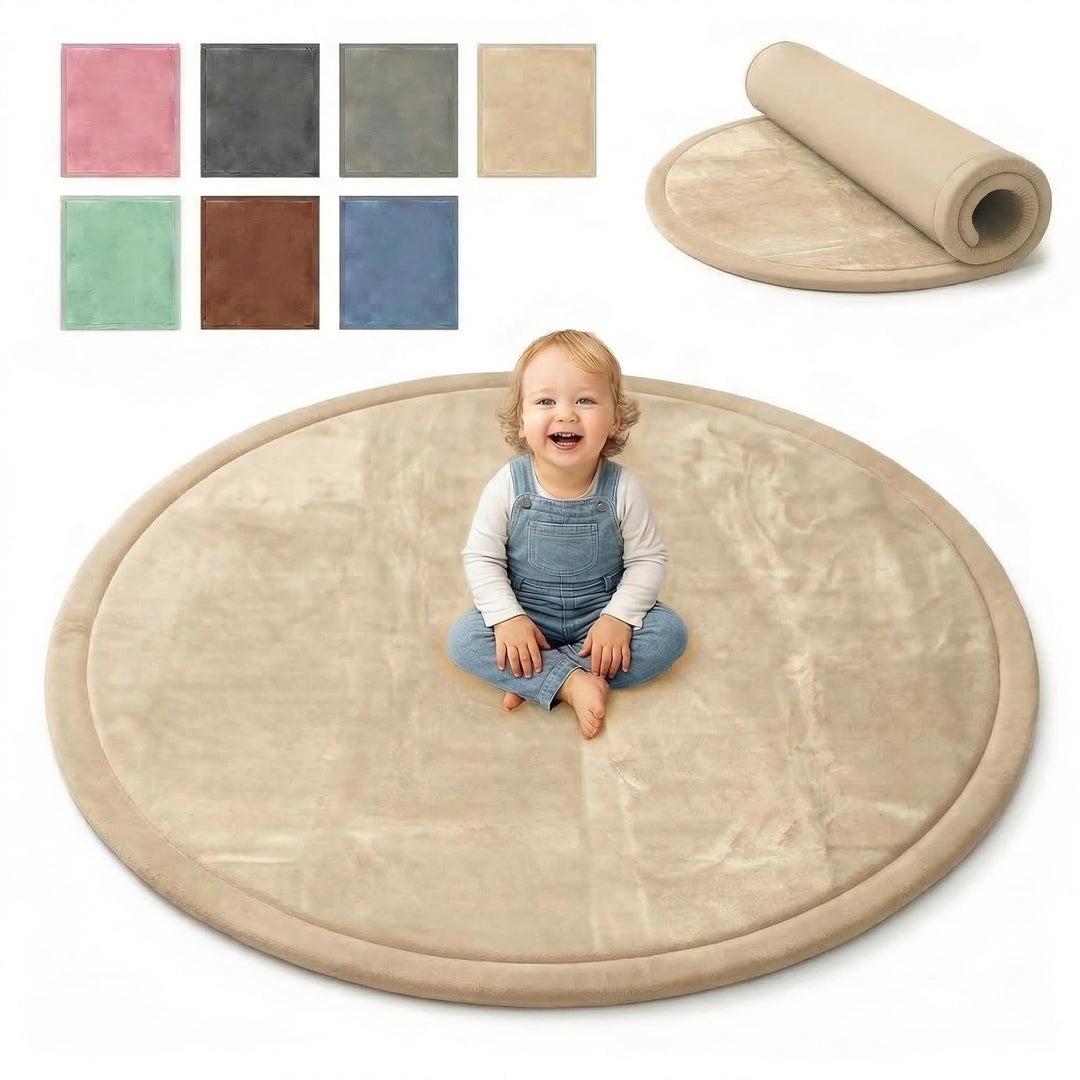 BabybeFun Krabbelmatte Baby - kuschelig weich - 3cm Dicke Spielmatte - schützt vor Stössen - Teppich