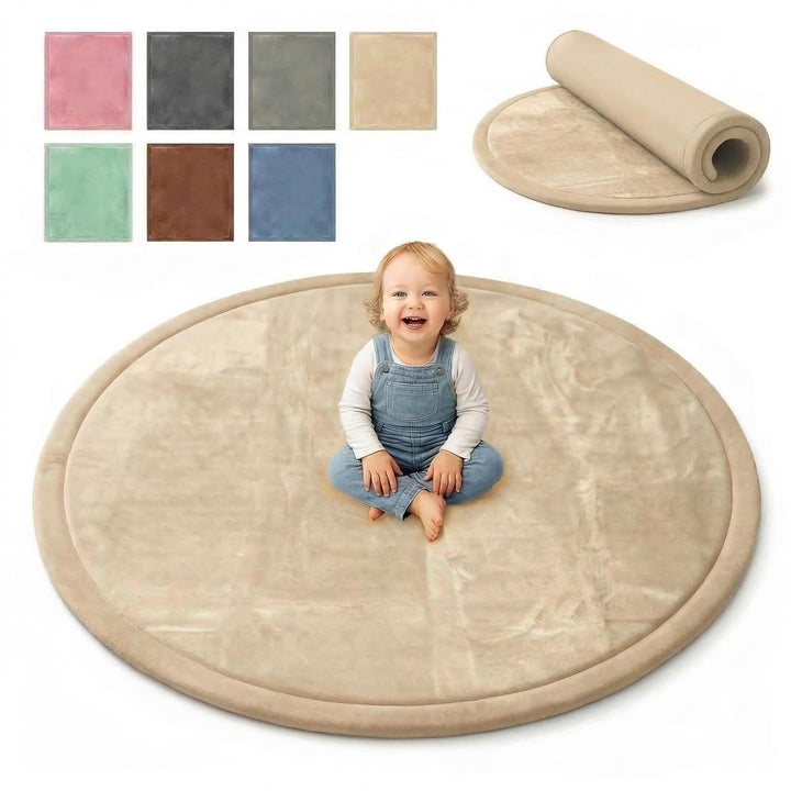 BabybeFun Krabbelmatte Baby - kuschelig weich - 3cm Dicke Spielmatte - schützt vor Stössen - Teppich