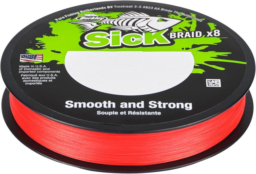 Berkley Sick Braid – 8-fach geflochtene Angelschnur, super glattes 8-fach Multifaden PE Raubfischgef