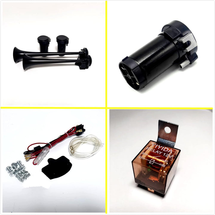 YIYIDA Autohupe Car Horn Lufthorn 12V Air Horn12V Schiffshupe mit hohem und niedrigem Ton 170db Druc
