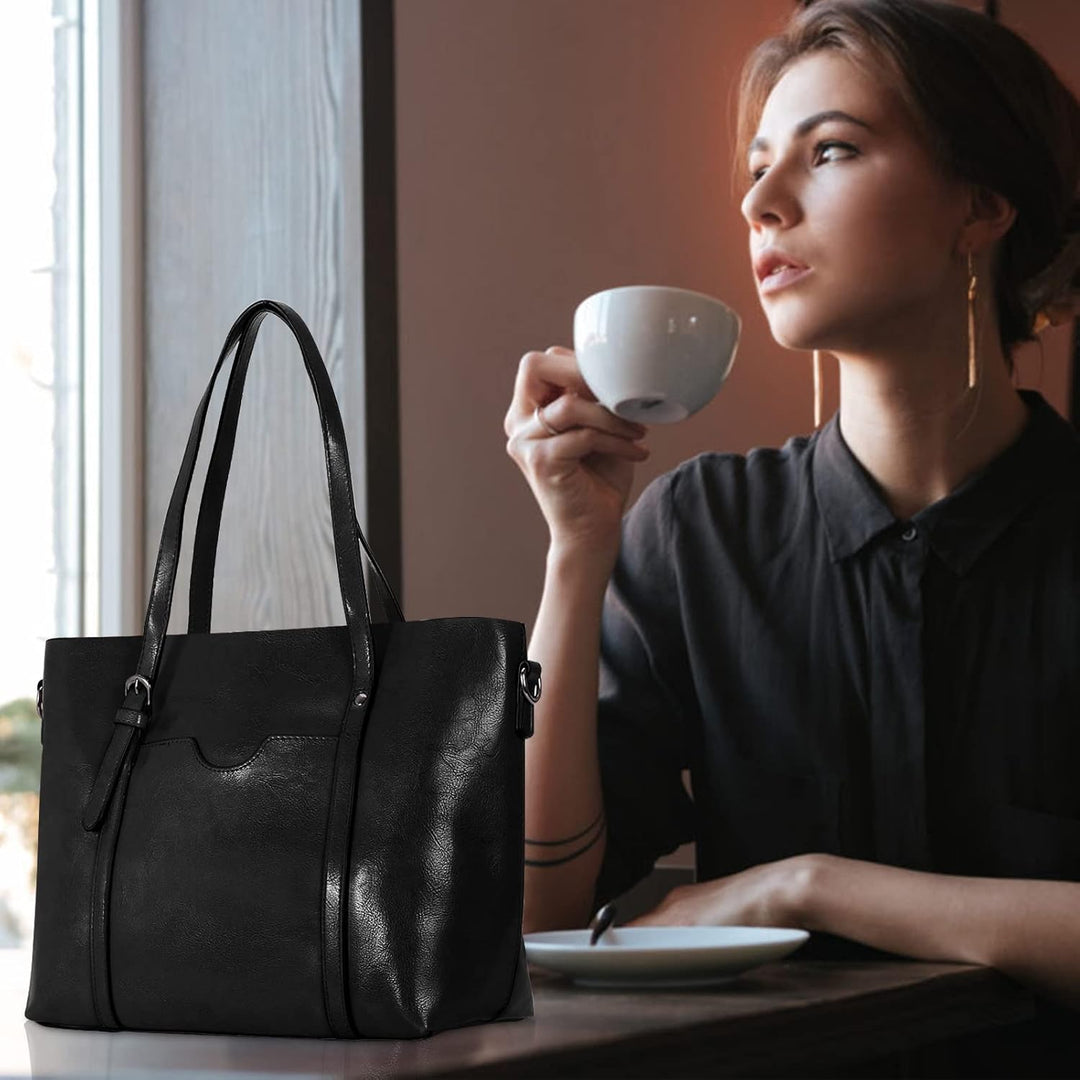 HAWEE Damen Crossbody Handtasche Grosse Shopper Umhängetasche Kunstleder Tote Schultertasche Mode He