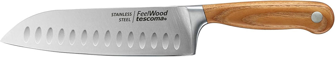 Tescoma FEELWOOD Santokumesser 17 cm I Erstklassiger japanischer rostfreier Edelstahl mit gehärtetem