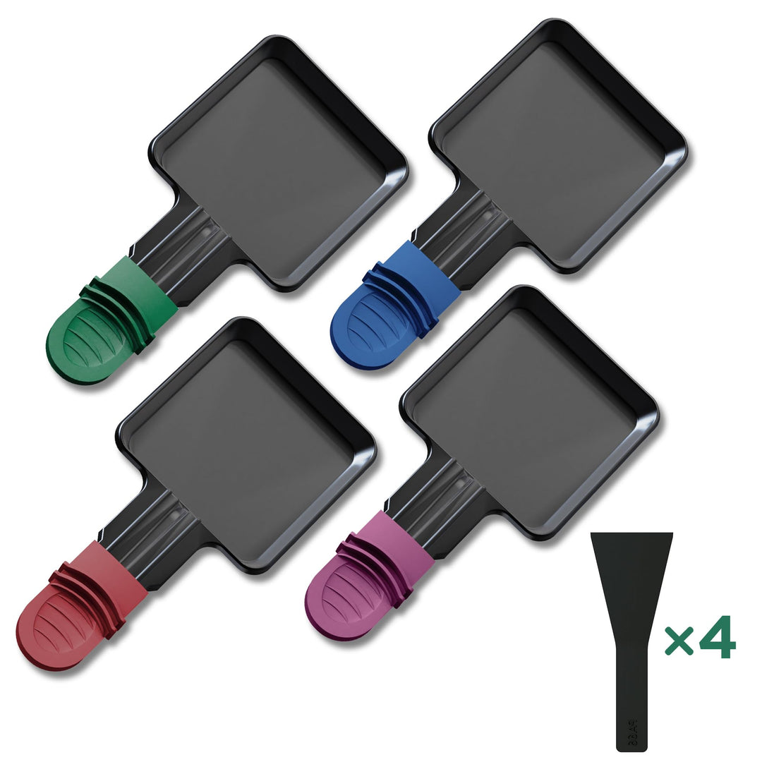 4 Stück Pfännchen für Raclette, Antihaftbeschichtet Grill Pfännchen, Viereckig Mini Raclette Grill P
