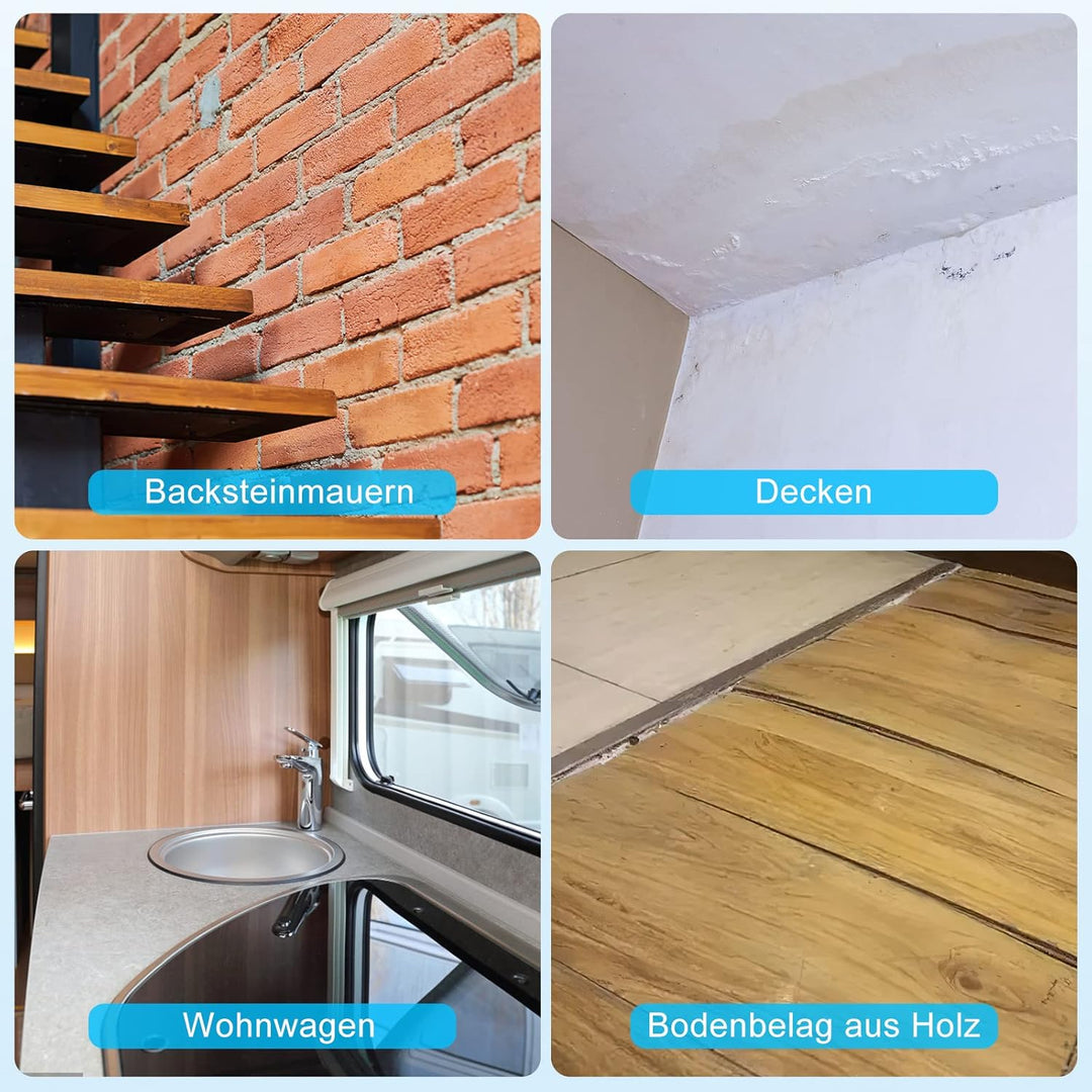 Feuchtigkeitsmessgerät，DURFICST Feuchtigkeitsmesser mit Farb-LCD und Akustischem Alarm，Geeignet für