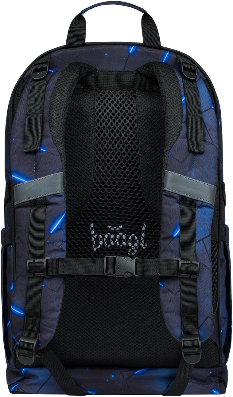 Baagl Schulrucksack Set Jungen 3 Teilig - Schultasche ab 3. Klasse - Grundschule Ranzen mit Brustgur