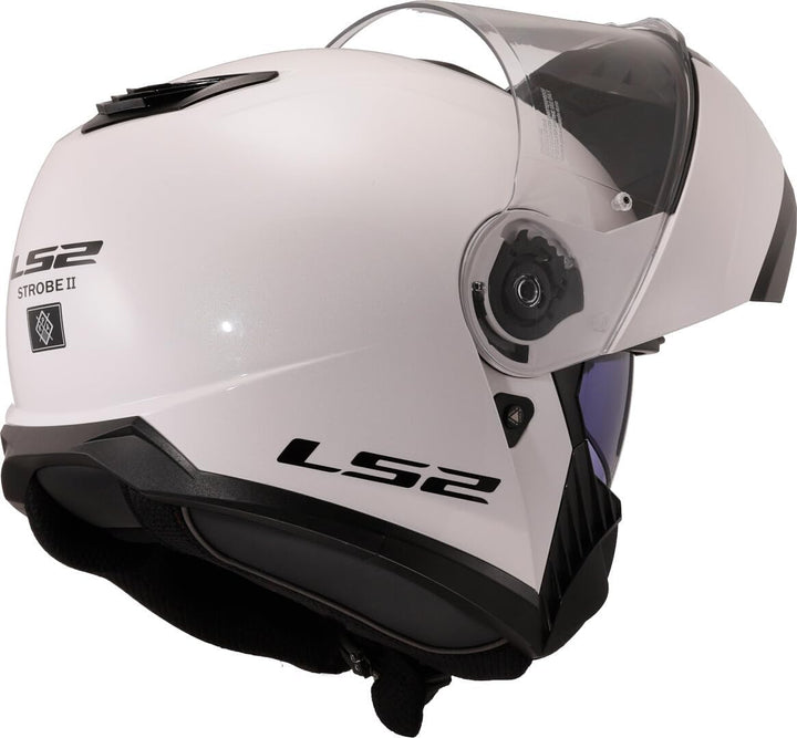 LS2, Casque modulable Moto Strobe II Gloss White, XXL BLANC XXL, BLANC XXL