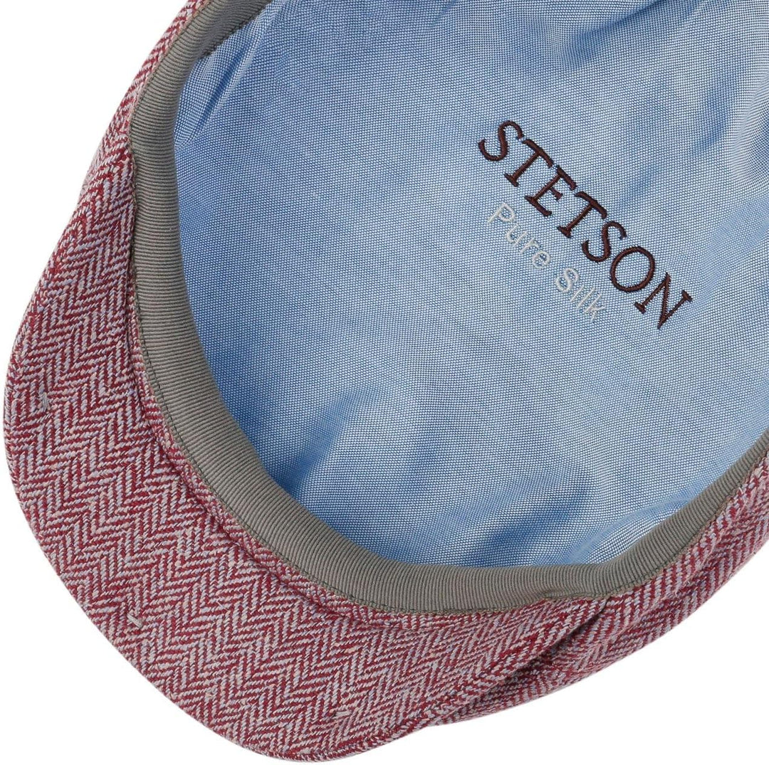 Stetson Herringbone Silk Driver Flatcap - Schirmmütze - Elegante Schiebermütze - Fischgrätmuster mit