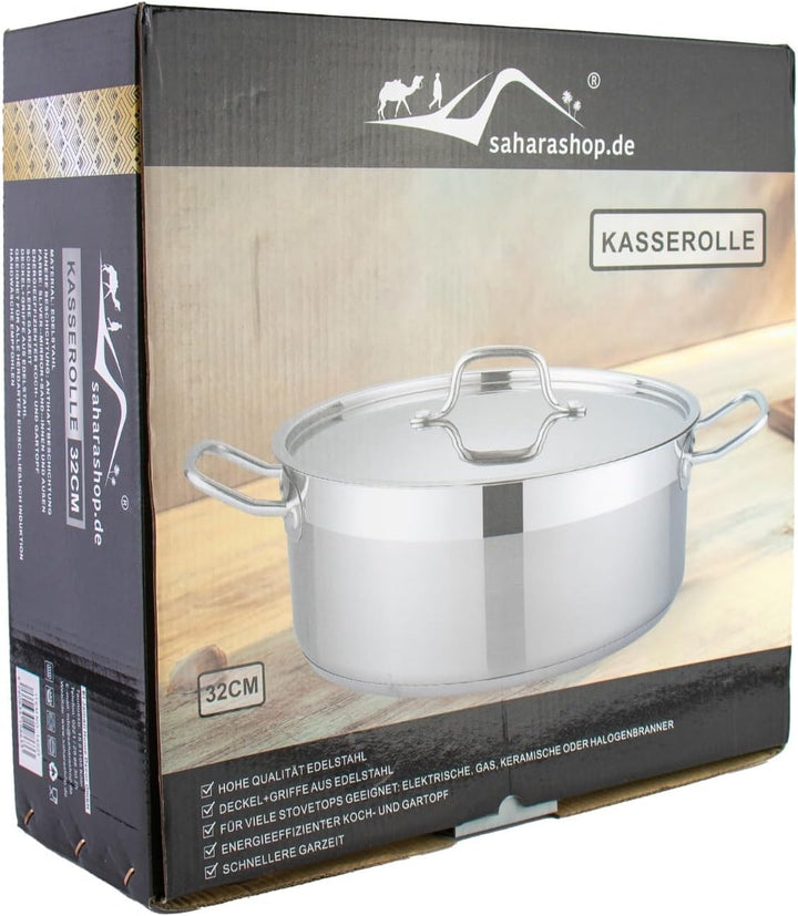 KASSEROLLE Bratentopf Edelstahl Ø 32cm KASSEROLLE Bratentopf Ø 32cm, KASSEROLLE Bratentopf Ø 32cm