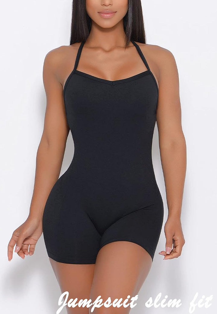 STARBILD Nahtloser Kurz-Bodysuit für Damen mit verstellbaren Spaghettiträgern, M6430-schwarz XL