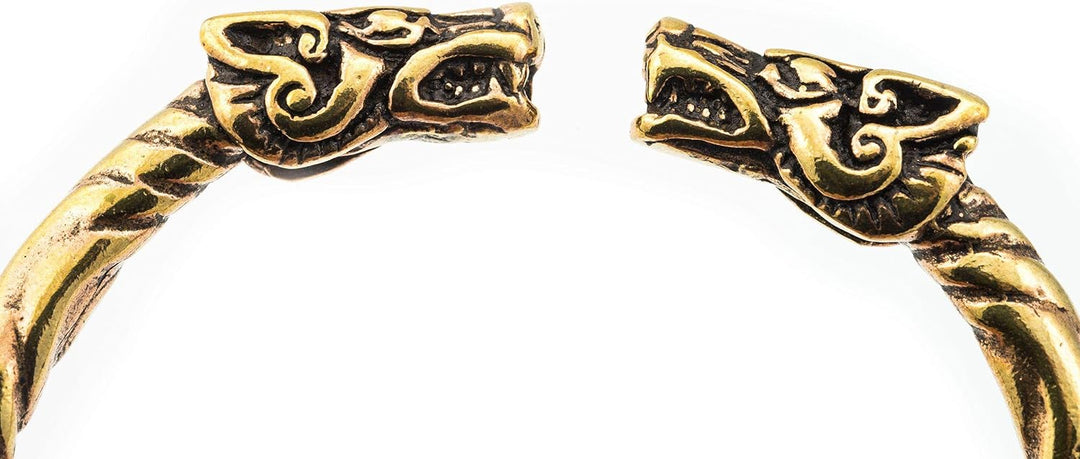 Windalf Vintage Vikings Armreif THORA Ø 5.7 cm Ethno Bohemia Drachen Armschmuck Hochwertige Bronze