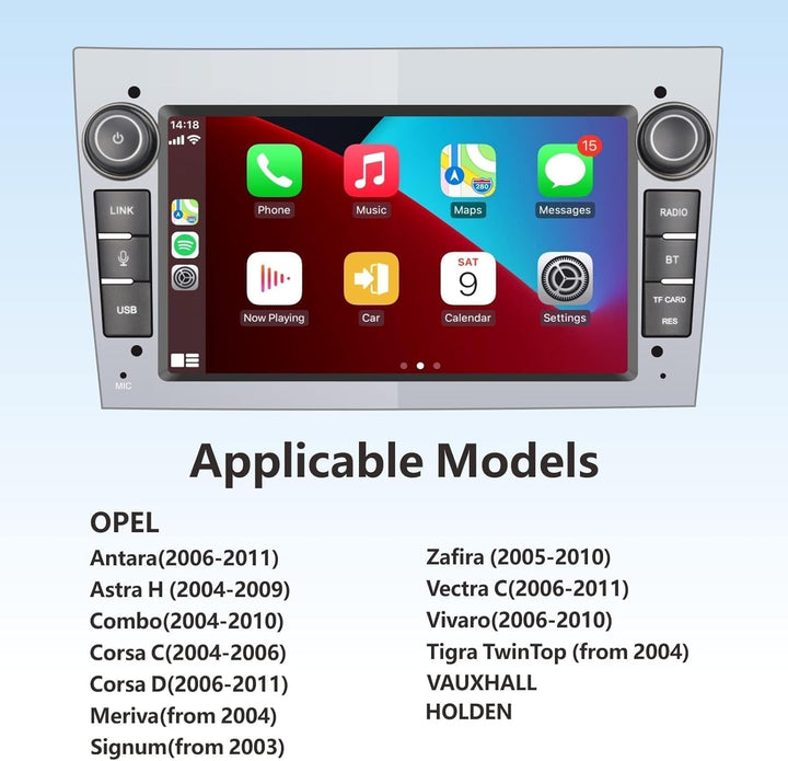 LXKLSZ Autoradio kompatibel mit Carplay/Android Auto für OPEL Antara Zafira Corsa Vivaro Combo mit 7