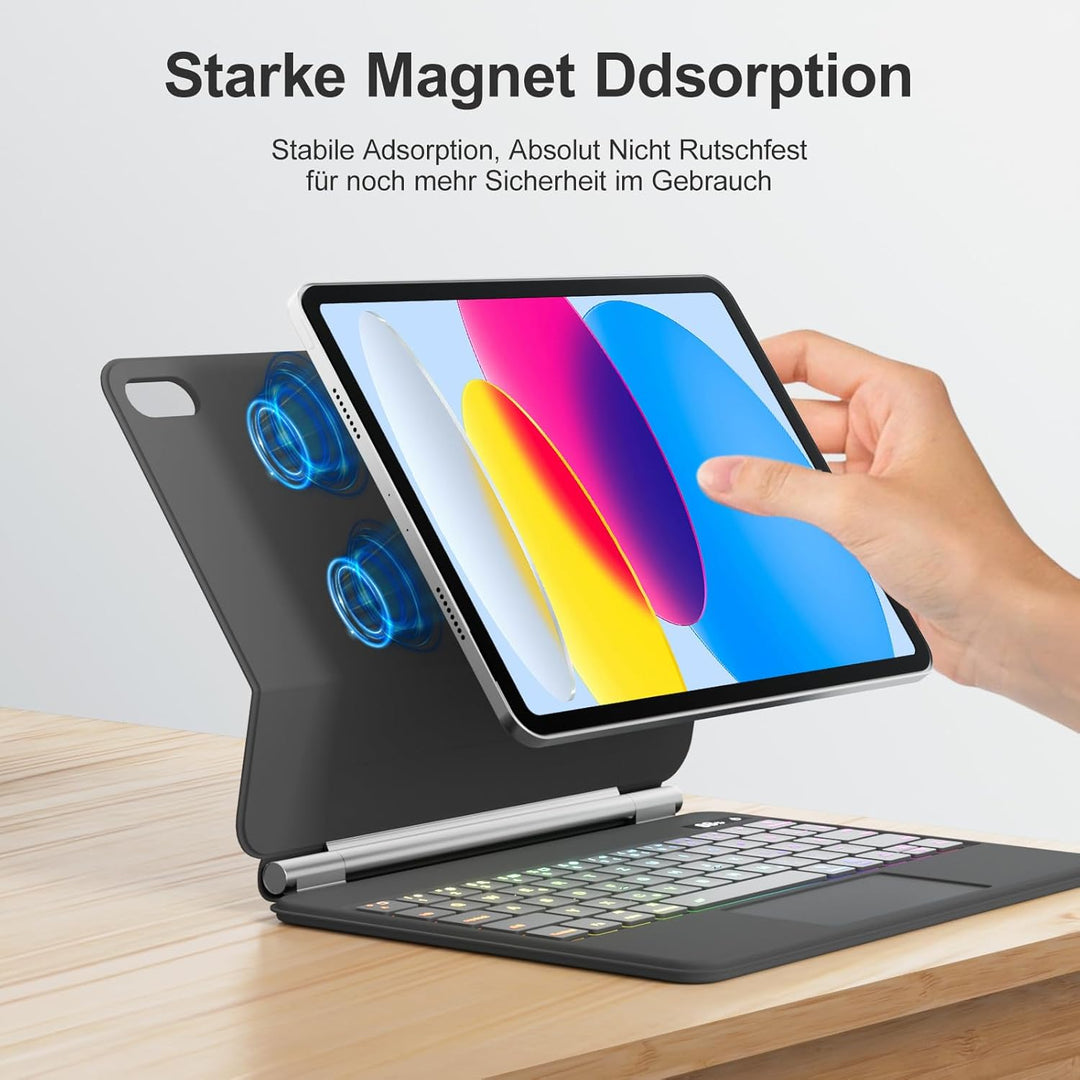 Magnetische Tastatur Hülle für 11 Generation 2025 A16 11 Zoll, iPad 10 Generation 10,9 Zoll, Tastatu