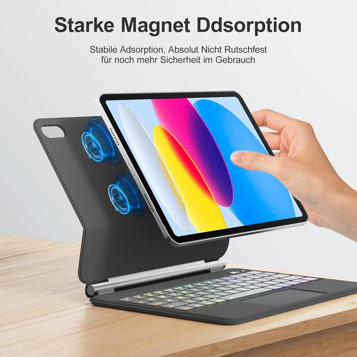 Magnetische Tastatur Hülle für 11 Generation 2025 A16 11 Zoll, iPad 10 Generation 10,9 Zoll, Tastatu