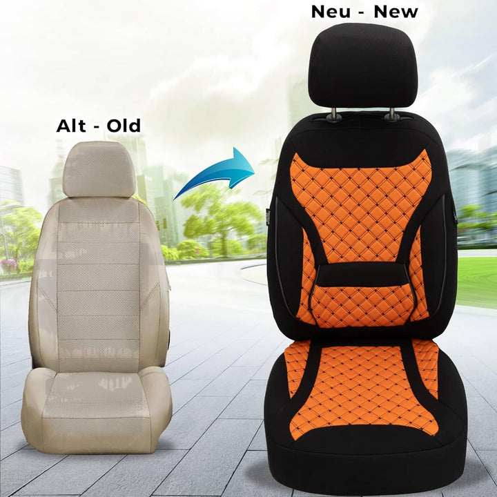 BREMER SITZBEZÜGE Mass Sitzbezüge Schonbezüge für Mercedes GLK X204 ZM3 ZM3 - Schwarz / Orange GLK X
