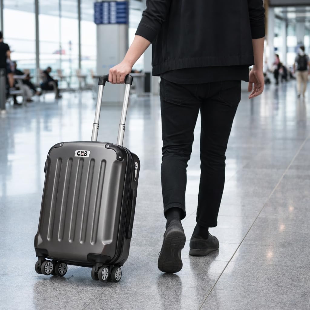 POSH Koffer mittelgross aus ABS - Leichter Hartschalen Trolley 65x45x25 cm - Reisekoffer 62L mit Zah