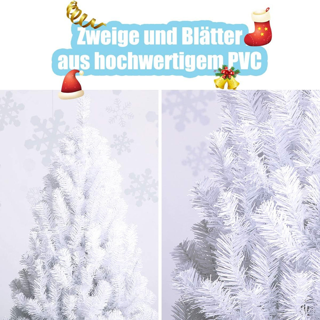 GOPLUS 150/180/210/240cm Weihnachtsbaum Weiss, Festliche Weihnachtdekoration für Zuhause, Weisser Ta