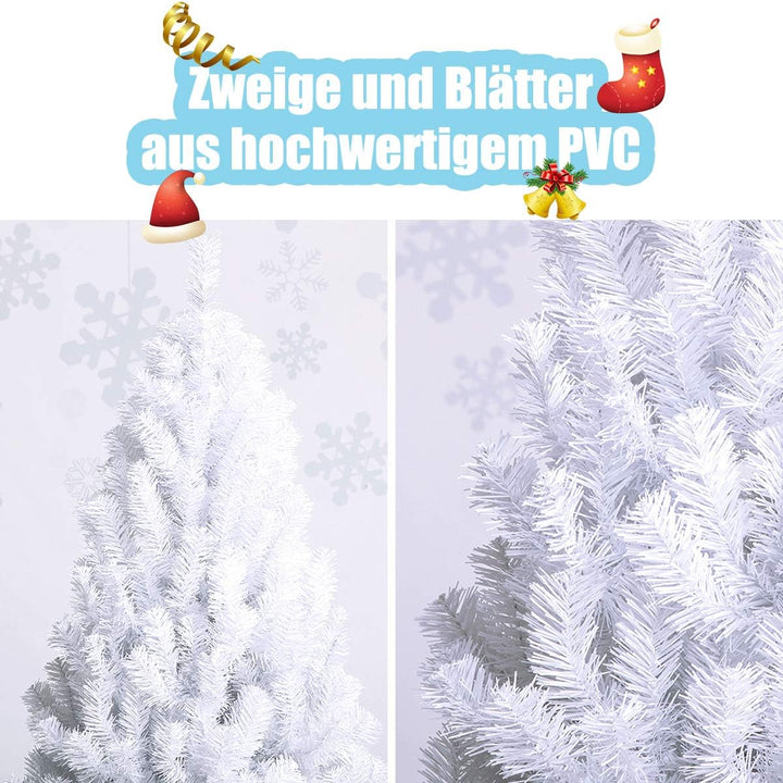 GOPLUS 150/180/210/240cm Weihnachtsbaum Weiss, Festliche Weihnachtdekoration für Zuhause, Weisser Ta