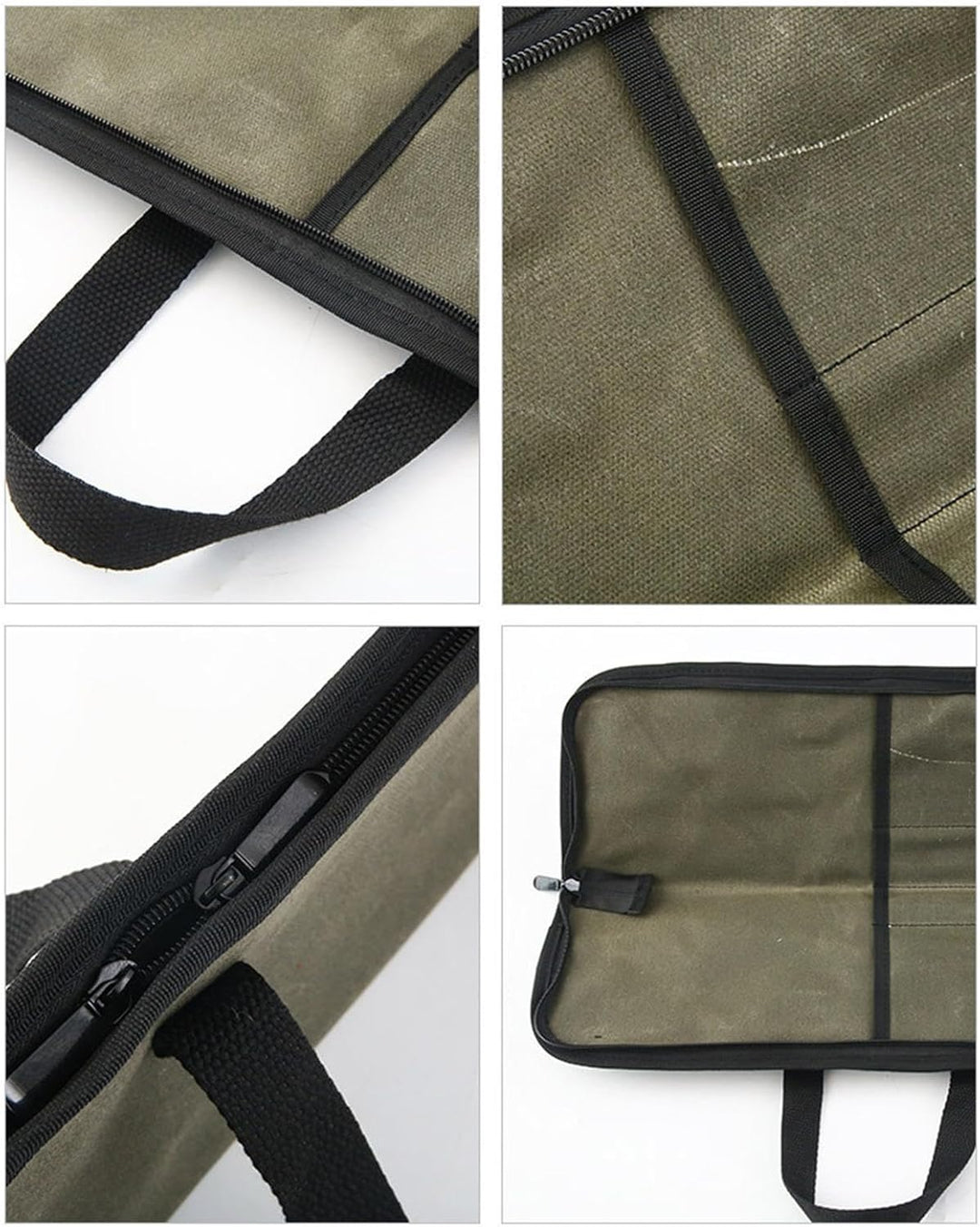 Tasche für Kochmesser – Outdoor-Besteck-Aufbewahrungstasche, tragbare gewachste Canvas-Messertasche,