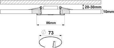 Trango 6er Set LED Einbaustrahler in Nickel Matt Rund 6729-062M3 Bad Einbauleuchte, Deckenstrahler,