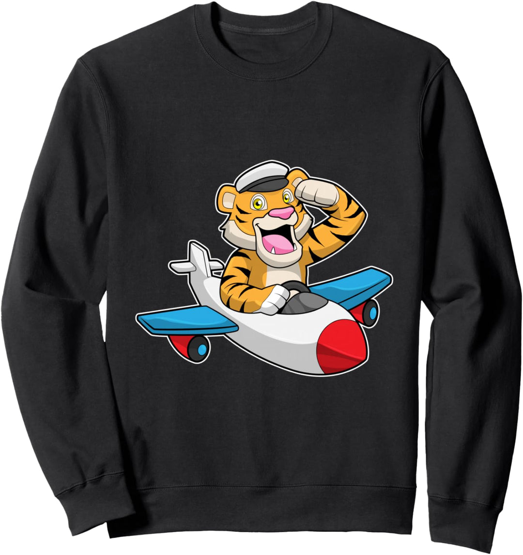 Tiger Pilot Flugzeug Sweatshirt