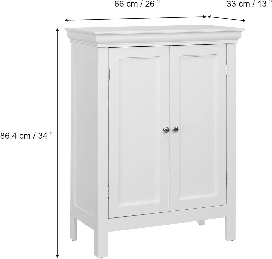 Teamson Home Stratford Badezimmerbodenschrank weisse ELG-676 mit 2 Regalen