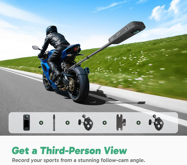 AKASO 360 Moto Pack – Action Cam 360 ° in 5,7 K, Foto 72 MP, Dual-Sensor 1/2 Zoll 48 MP, 360 ° Horiz