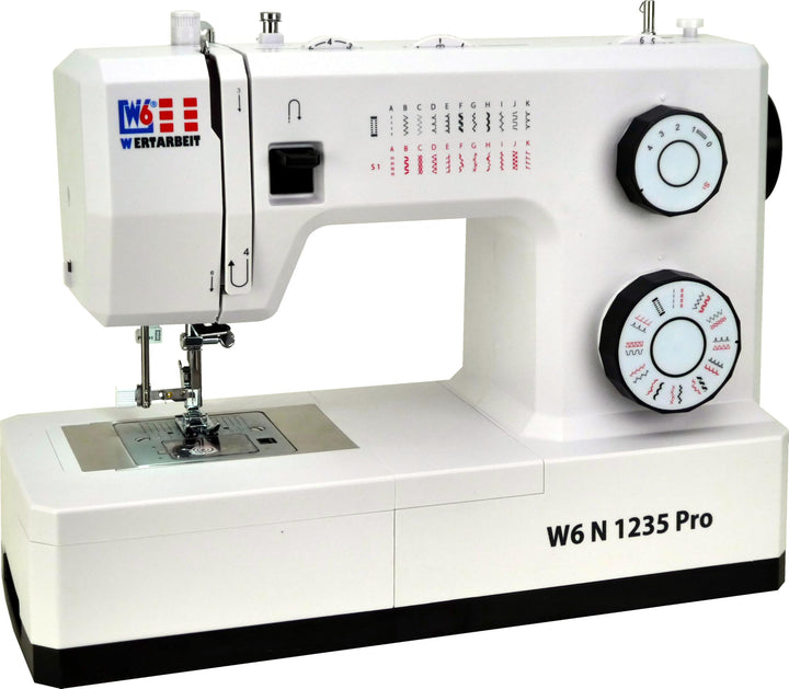 W6 Nähmaschine N 1235 Pro mit 24 Programmen | Freiarm | automatischer Einfädler | obenliegende Spule
