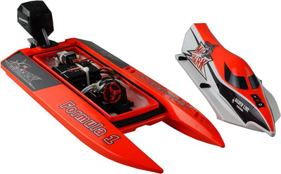 Amewi F1 Mad Shark V2 RC Einsteiger Motorboot RTR 430mm, Weiss-schwarz