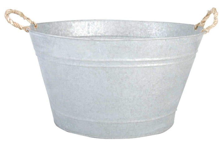 Esschert Design Gartenwanne, Pflanzwanne in grau aus verzinktem Metall, 30 Liter, ca. 47,5 cm x 38,4