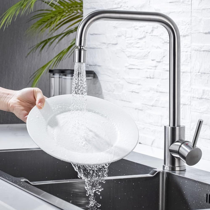 ONECE Küchenarmatur mit 2 Strahlarten, Hochdruck Wasserhahn Küche Spültischarmatur aus Edelstahl geb