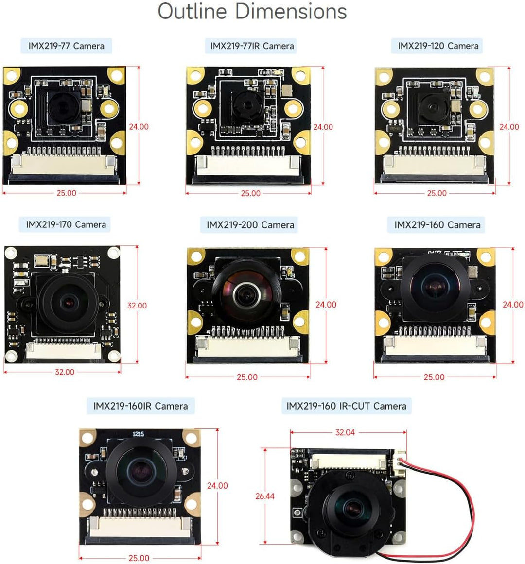 Waveshare IMX219-200 Camera Applicable for Jetson Nano Developer Kit Compute Module 3/3+, 8 Megapixe