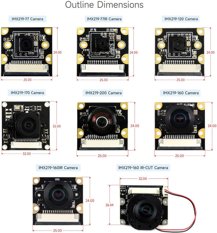 Waveshare IMX219-200 Camera Applicable for Jetson Nano Developer Kit Compute Module 3/3+, 8 Megapixe