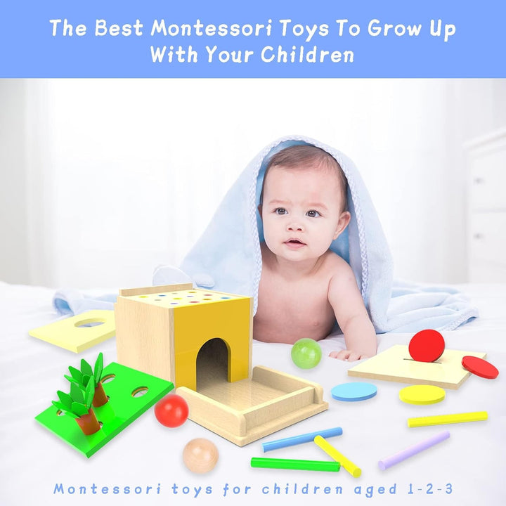 Adena Montessori Spielzeug ab 1 2 3 Jahr,Montessori Spielzeug Baby EnthäLt Karotten Ernte Spiele, Mo