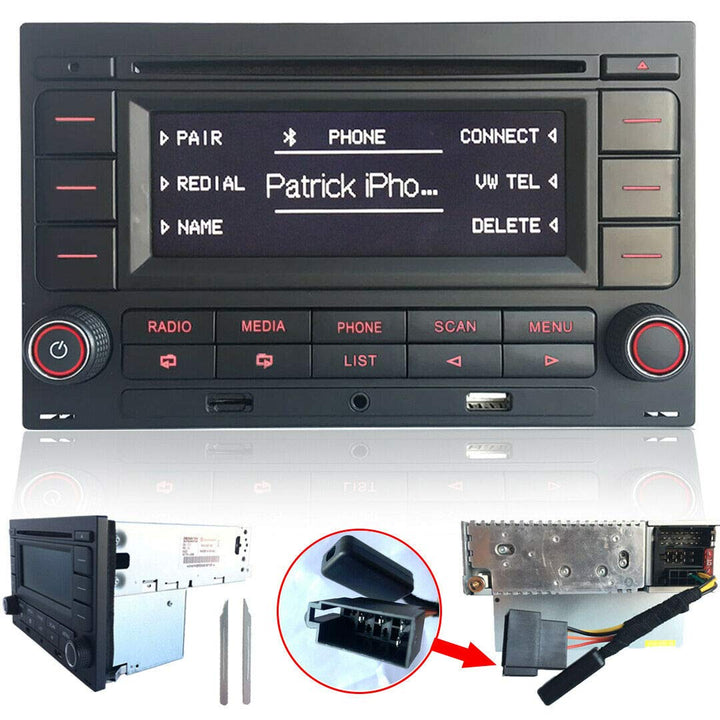 SCUMAXCON Autoradio Audio Stereo RCN210 für VW Golf MK4 Polo Passat B5 USB MP3 AUX SD Integriertes B