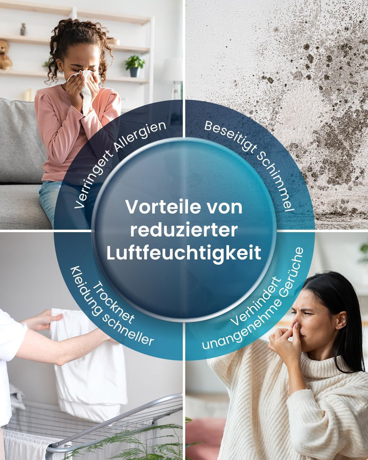 Pro Breeze Luftentfeuchter 12L in 24h Entfeuchtungsleistung - Luftentfeuchter elektrisch mit Feuchti