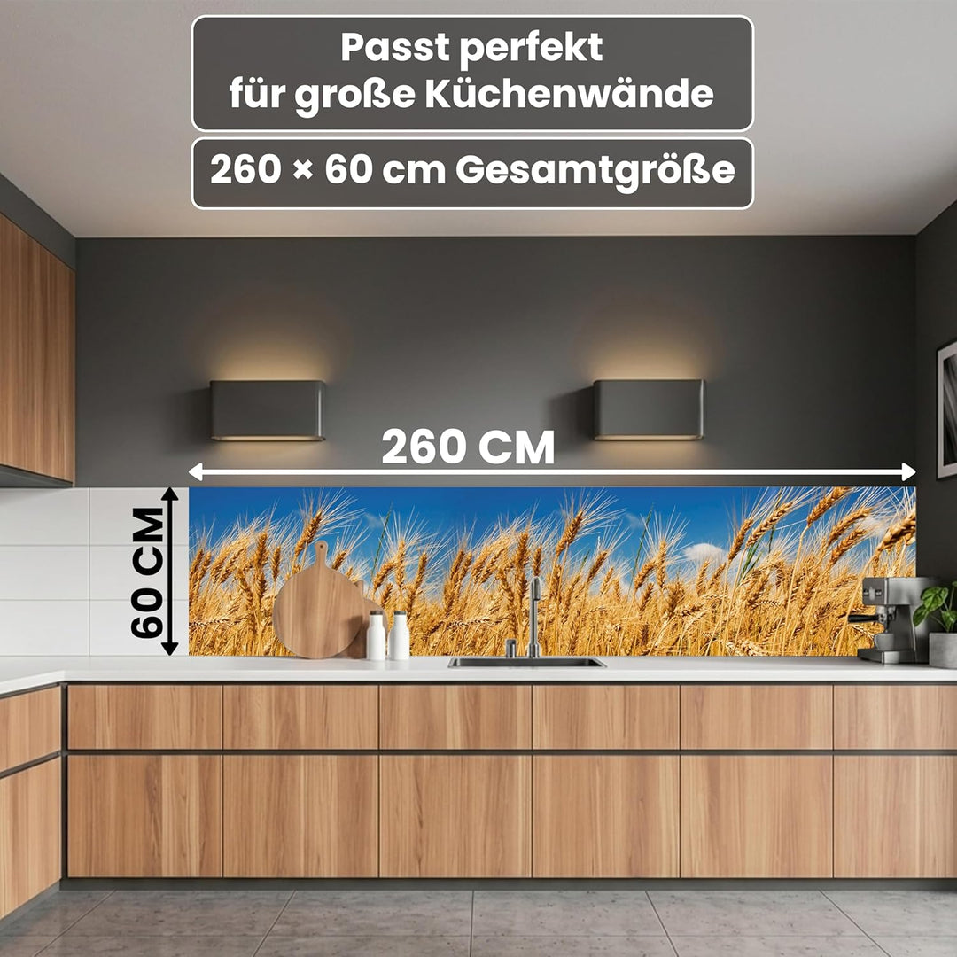 DIMEX Küchenrückwand Folie selbstklebend WEIZENFELD | Klebefolie - Dekofolie - Spritzschutz für Küch