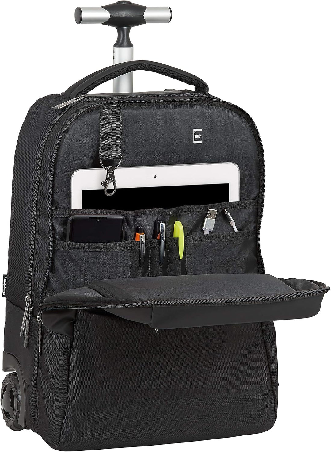SAFTA Trolley für Laptops mit 39,6 cm (15,6 Zoll), mit Tasche für Tablet und USB-Anschluss, 430 x 32