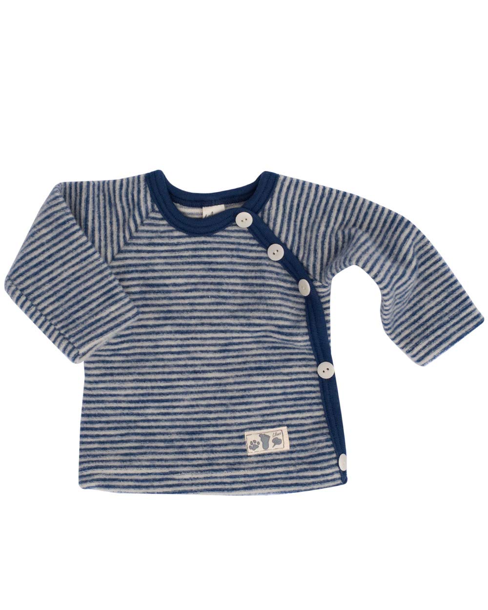 Lilano, Baby Wickel Pullover, 100% Wollfrottee Flausch (kbT) 68 Marine Geringelt, 68 Marine Geringel
