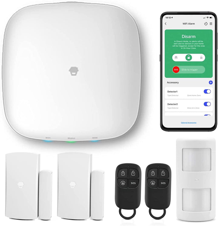 Chuango LTE-400 - WiFi + 4G Alarm System, kabelloses Haussicherheitssystem mit Basisstation, 93 db,