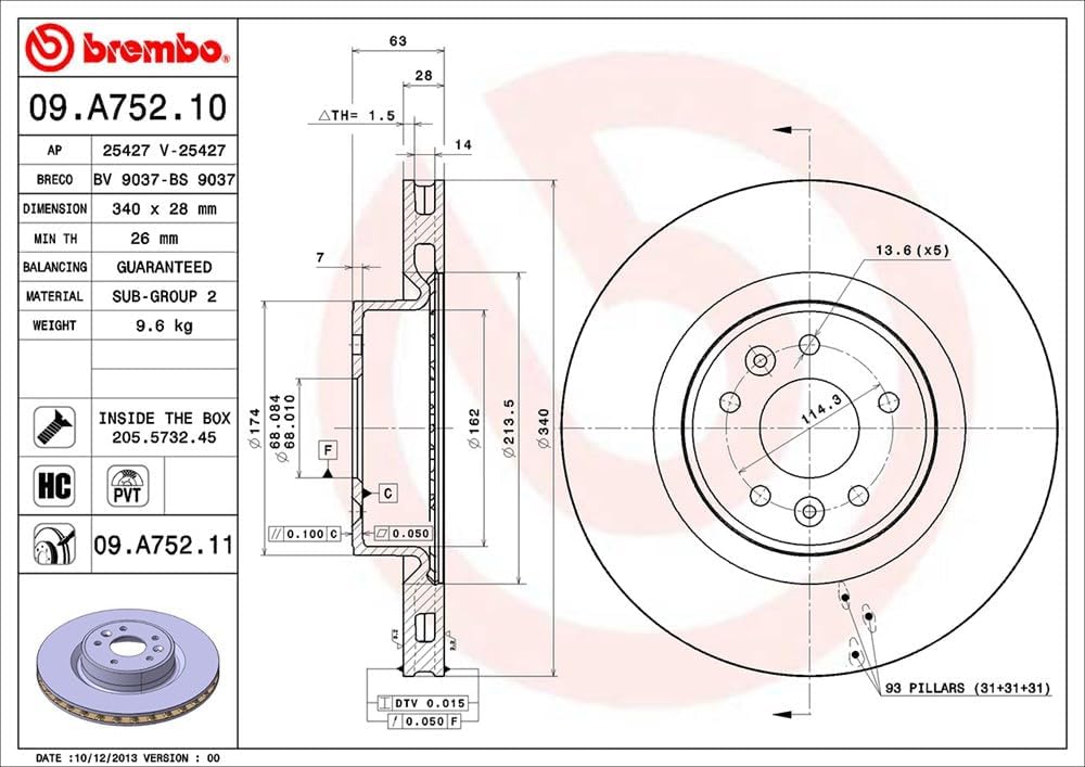 BREMBO 09.A752.11 Bremsscheiben